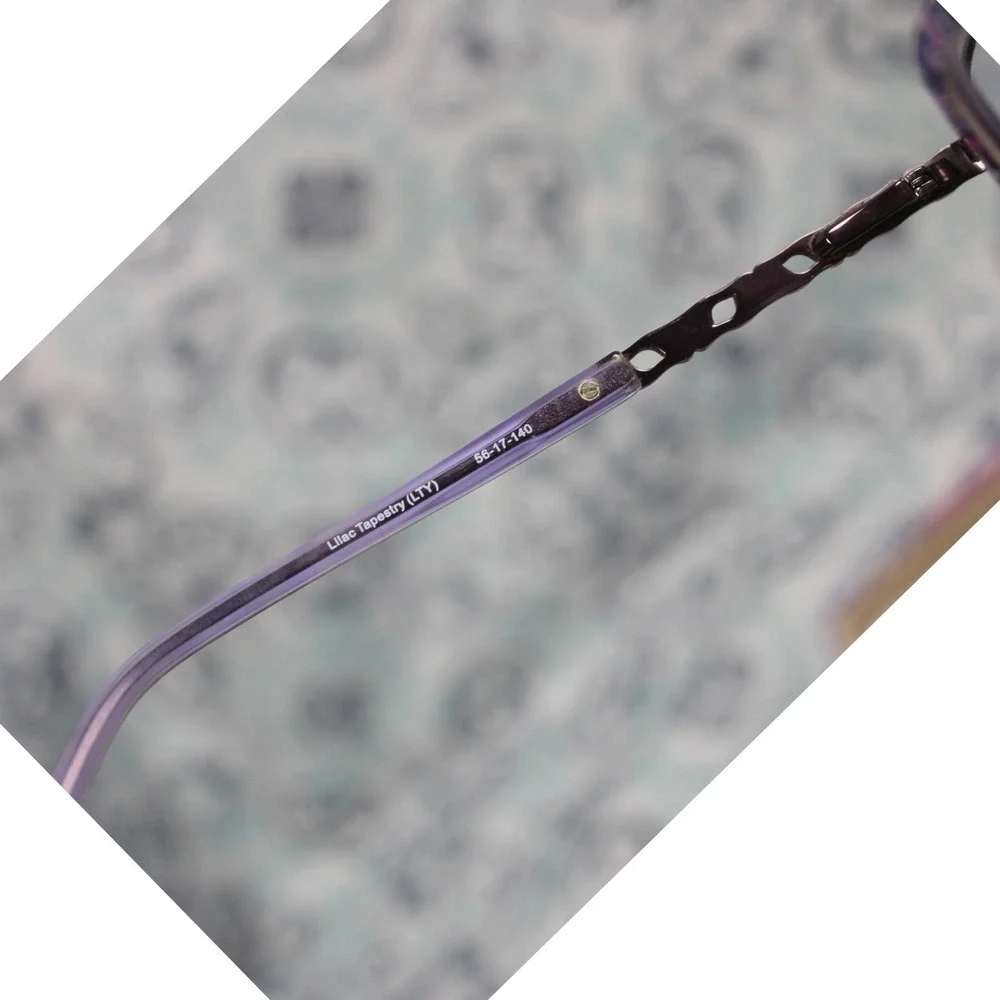 Vera Bradley Maya Titanium Eyeglass Frames Lilac Tapestry 56-17-140 with‎ Case